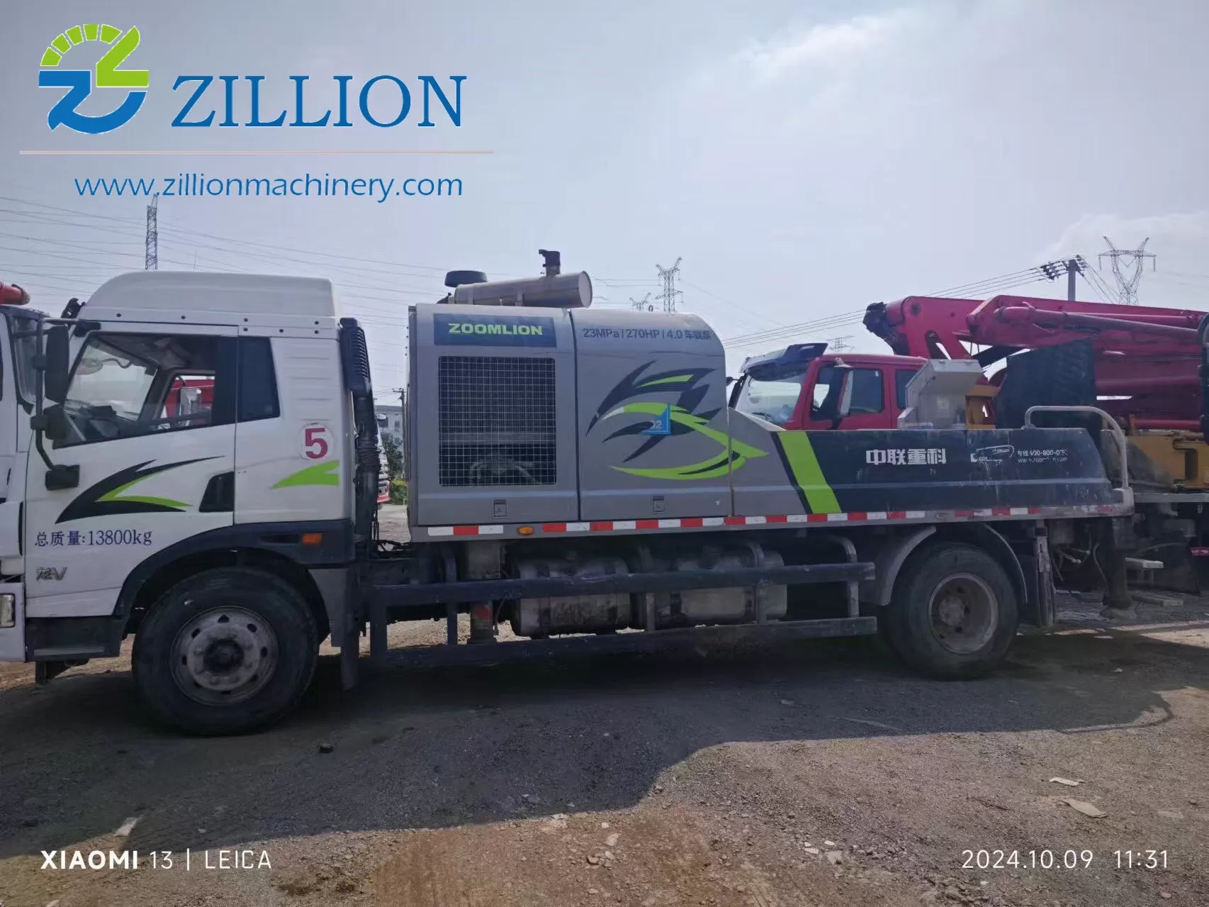 2022 zoomlion 10023 transportowana pompa do betonu pompa liniowa dla budownictwa